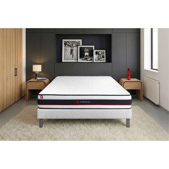 Ensemble matelas + sommier - SOMNESS - SNFORMENS140200 - Très ferme - Mousse polyuréthane - 140 x 200 cm