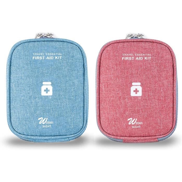 Trousse Médicale Vide Imperméable – 11x17x6cm, Double Couche, Motifs Graphiques, Pour Maison, Voyage, Bureau – Gris