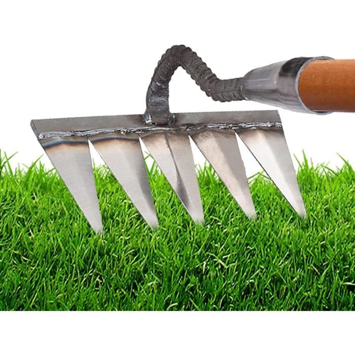Râteau De Désherbage Manuel - Outil Jardin Acier Carbone, 4 à 7 Dents, Pour Potager, Terrasse, Pelouse - 11