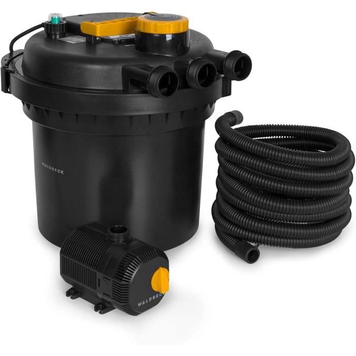 Waldbeck Aquaklar Kit Filtre Bassin - Clarificateur UV-C 11W, Pompe 35W, Pour 3000-6000L