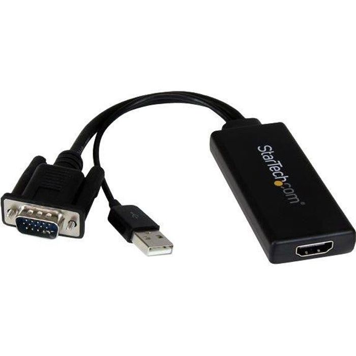 STARTECH.COM Adaptateur VGA vers HDMI avec audio et alimentation par USB – Convertisseur VGA vers HDMI - 1080p