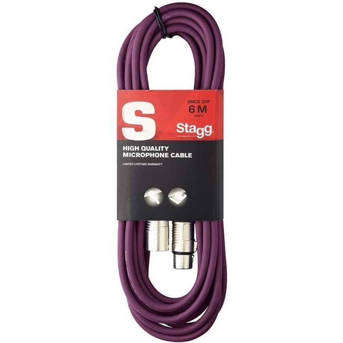 Stagg SMC6 CPP - Câble Microphone XLR - 6 mètres violet