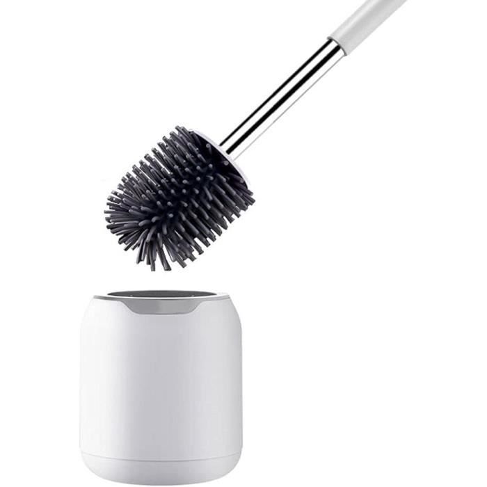 Baffect 4-en-1 : Brosse WC + Poubelle + Boîte Mouchoirs + Support – Blanc Crème Gain De Place