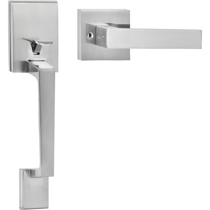 Paire De Poignées De Porte D’Entrée En Nickel Poignée Sans Serrure ...