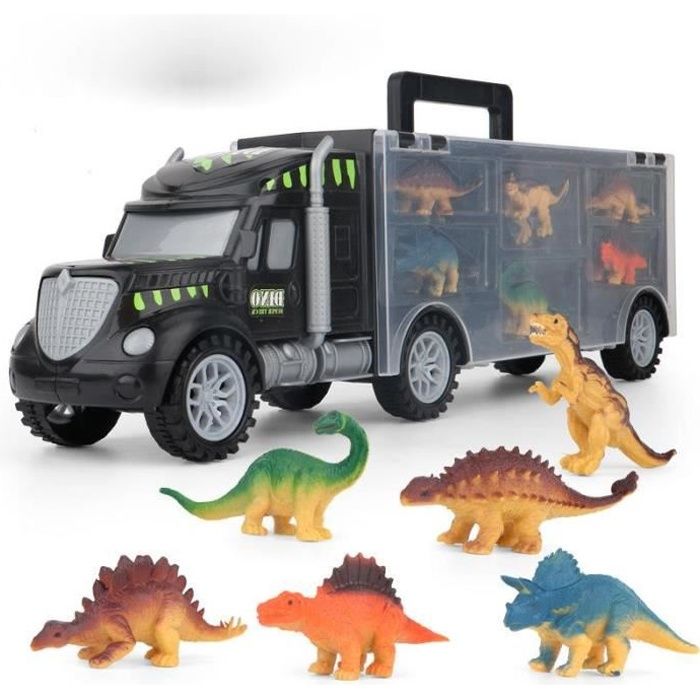 Nuheby Voiture Enfant Dinosaures Jouet Camion Cars Transporteur Jouet Dinosaure avec Voiture Miniature pour Enfant 3 4 5 Ans Fille Garcon Jeu Educatif Cadeau 