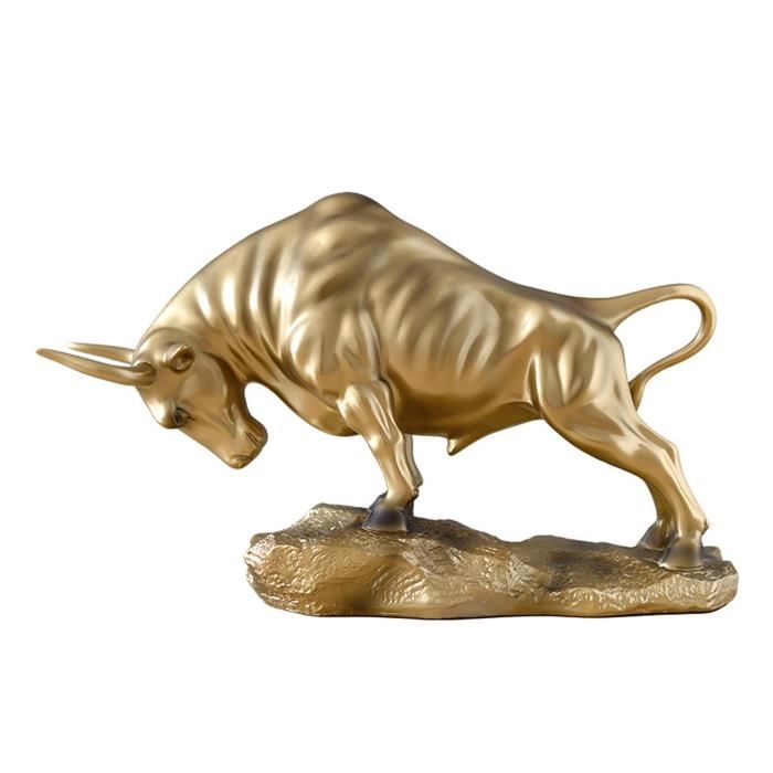 Statue De Taureau En Résine Rouge - Décoration Feng Shui Pour Porte-bonheur Et Richesse