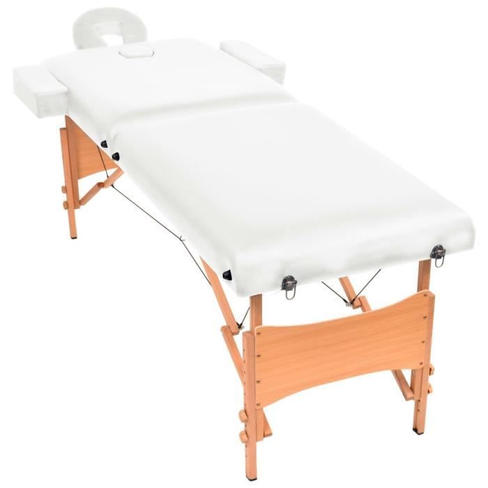 GES Table de massage pliable à 2 zones 10 cm d'épaisseur structure en ...