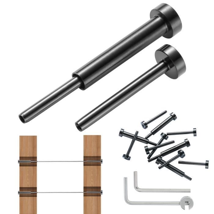 Garde-corps en câble - VEVOR - acier inoxydable T316 lot de 20 pour poteau bois/métal garde-corps de câble argent