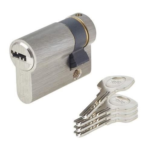 Lot de 4 cylindres à bouton KD 60 mm 30//30 à fermeture identique avec 20 clés