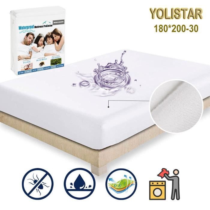 Protège matelas 180x200-30cm Alèse Imperméable et Micro Respirante