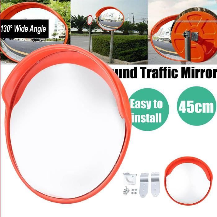 Miroir De Circulation Convexe Dôme 40 Cm - Miroir Sécurité Trafic Extérieur En Acrylique Incassable