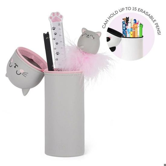 Éui à Crayons Kawaii 2 En 1 Silicone Manchot - Trousse Stylo Table 18.5x6.5cm Pour École Et Bureau