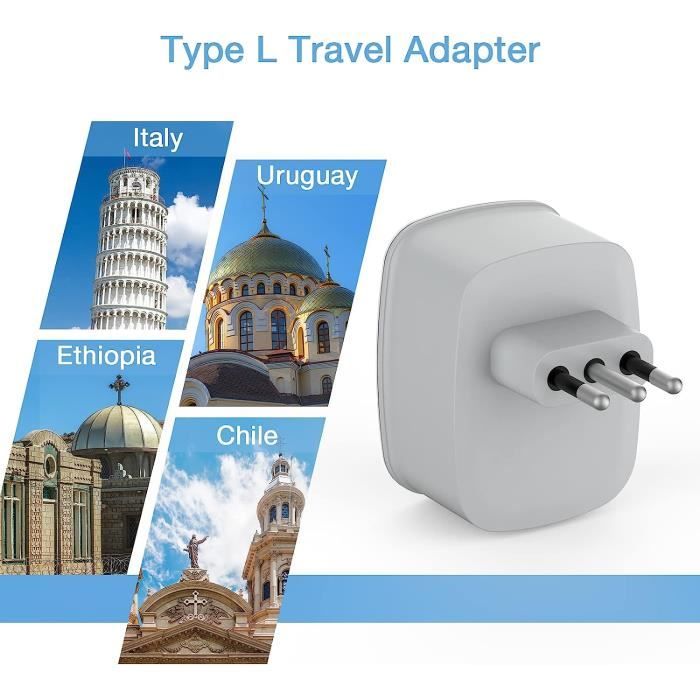 Adaptateur de voyage Italie
