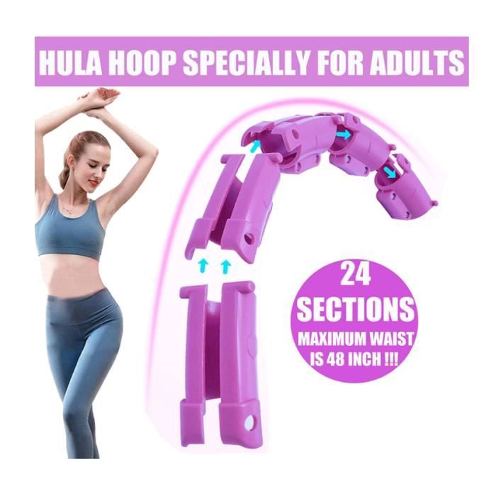 Cihely Smart Hula Hoops Cerceau minceur Magic Hula Hoop Cerceau Fitness  pour adultes et enfants, réglable avec picots de massage et 16/24 pièces