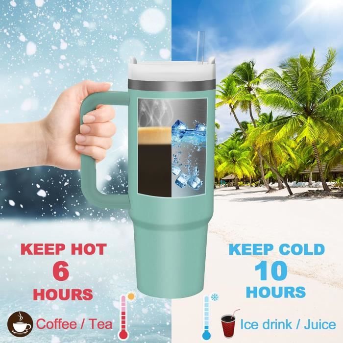 Tasse Isotherme 1180 Ml Avec Poignée En Acier Inoxydable - Double Paroi, Pour Boissons Chaudes Ou Froides - Neuf, Multicolore