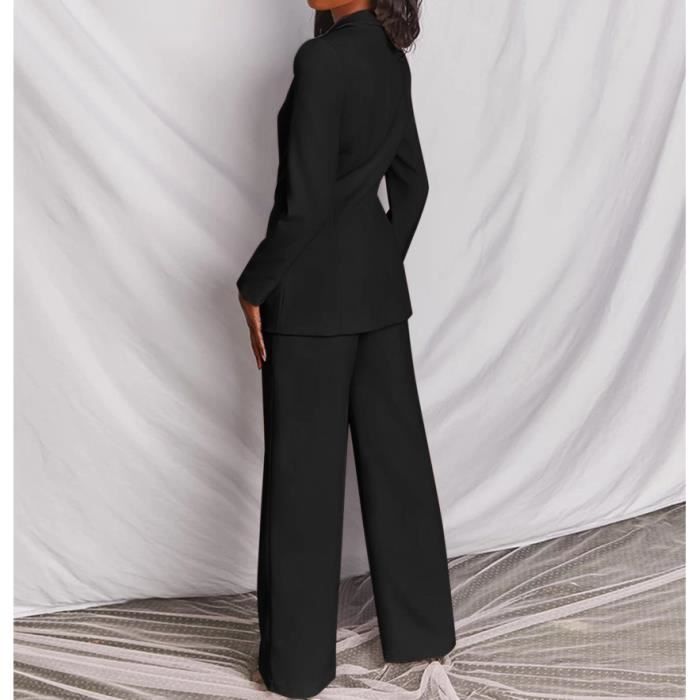 Tailleur Femme Pour Mariage Ensemble Tailleur Femme Chic 2 Pièces - Pantalon Large Et Haut Fluide - Grande Taille Automne/Hiver Pantalon Ample Haut Chiffon