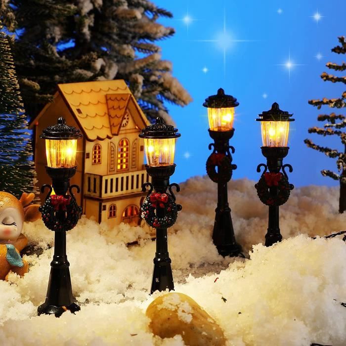 4 PièCes Mini Lampadaire de NoëL Lampe de Train Lampe de Rue Miniature  LumièRes DéCoratives pour Bricolage Maison de PoupéE Village - Cdiscount  Jeux - Jouets
