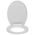 5583Mall® Contemporain Abattant WC à fermeture en douceur Moderne,Siège de Toilette Haute de Qualité Cuvette WC Gris clair Ovale-2