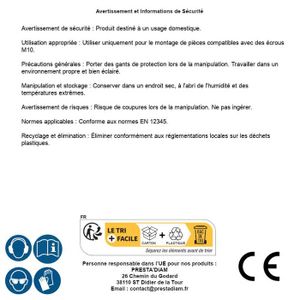 Lot de 2 cache vis noirs pvc pour écrou M5 clef plate 8mm