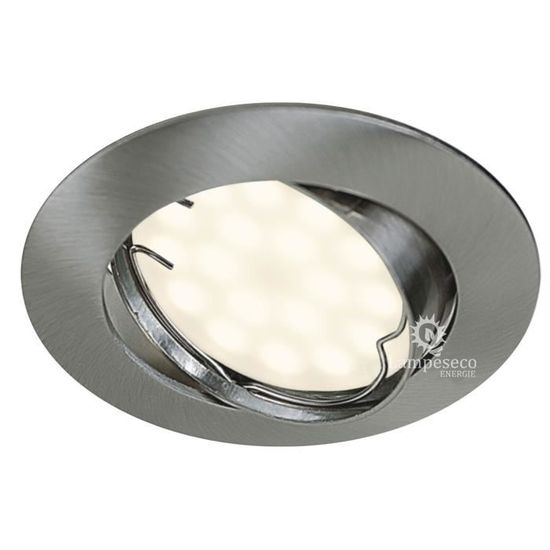 Lot De 5 Spots LED Encastrables Complets - Alu Brossé - Blanc Chaud 5W (équivalent 50W) - Neufs