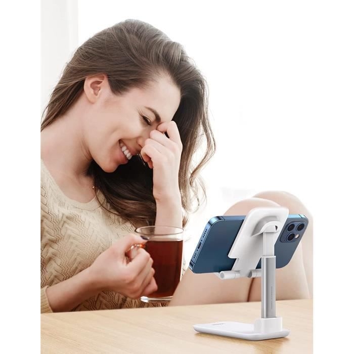 Support Téléphone Portable Pliable Réglable – Universel, Stable, Pour Table, Bureau, Tablette, Liseuse