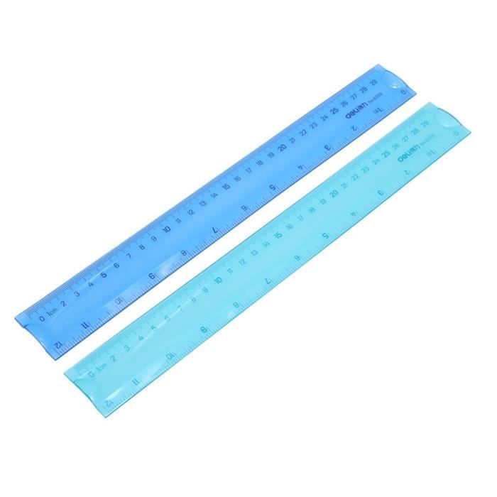 DULSPUE regle 30 cm 20cm 15cm - 3 règles flexibles en plastique souple -  Règle transparente - Couleur - Règle métrique droite - Règle flexible -  Règle