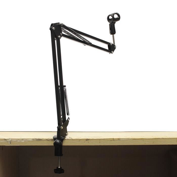 Trépied Microphone M-305A Double Bras Flexible En Métal - Support Réglable Professionnel Pour Studio Podcast Chant