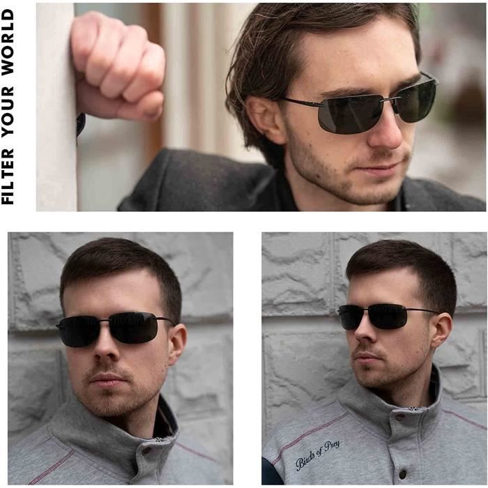Lunettes de Soleil Sport pour Homme Femme Cae Incassable TR90 Sans