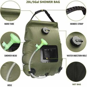 Sac De Douche Solaire 20L MFH De Luxe – Portable Camping Extérieur – Neuf