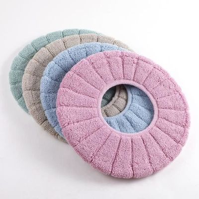 Housse De Siège De Toilette En Peluche Douce Antibactérienne - Super Élastique Avec Fermeture Boutons Pression, Confort Chaud Universel