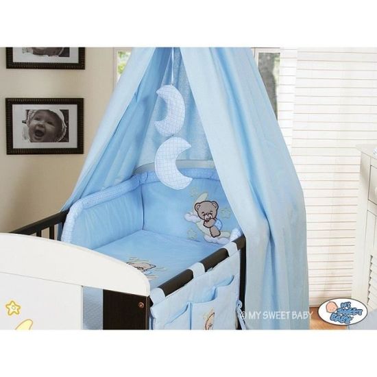 Parure De Lit Bebe Bonne Nuit Bleu Ciel De Lit Mousseline 1 60 Cdiscount Puericulture Eveil Bebe