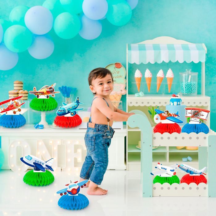 6 éventails En Papier De Soie Nid D’abeille – Décoration Suspendue Bleu Sarcelle – Pour Anniversaire, Mariage, Fête