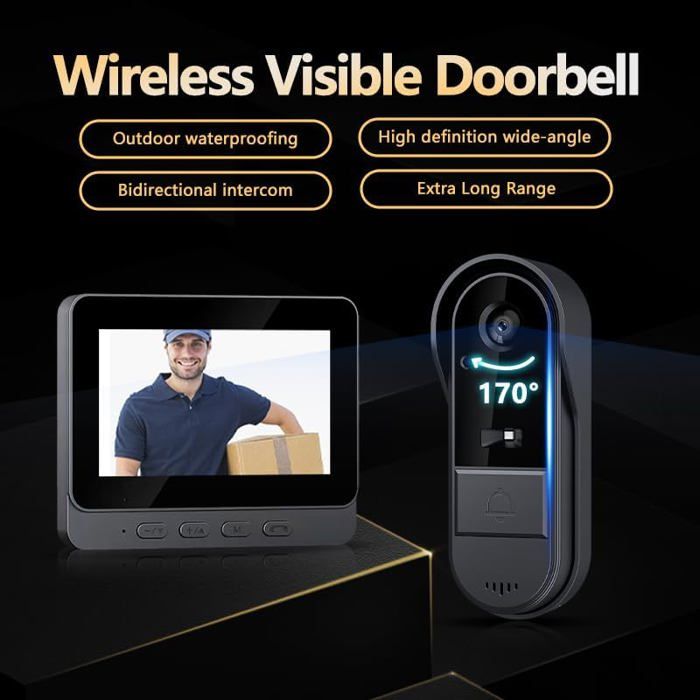 Sonnette Vidéo Wifi AIWIT Avec Caméra - Surveillance Accueil - Neuf