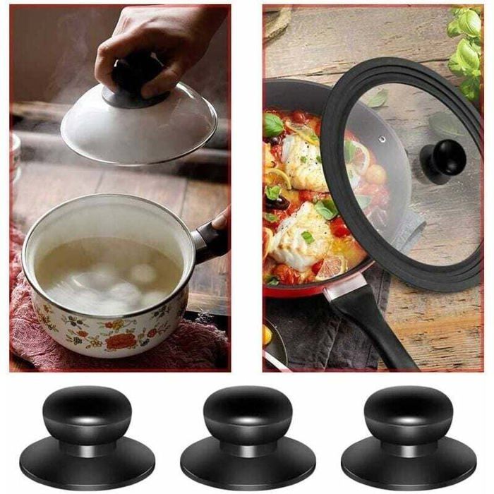 Bouton De Couvercle En Verre Bouton Remplacement Universel Couvercle Casserole - Poignée Bakélite Compatible Trou 6mm Poignée Remplacement Casserole