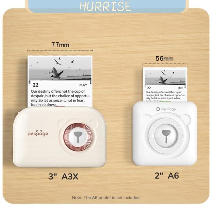 PeriPage Imprimante Portable Mini A6 Blanche – 203 DPI, Bluetooth – état Neuf