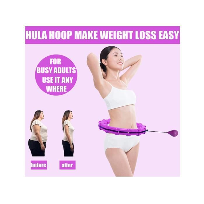 Silencomfort Smart Hula Hoop Cerceau de fitness silencieux pour adulte avec balle de poids, 16 nœuds, pour débutants en perte de poids