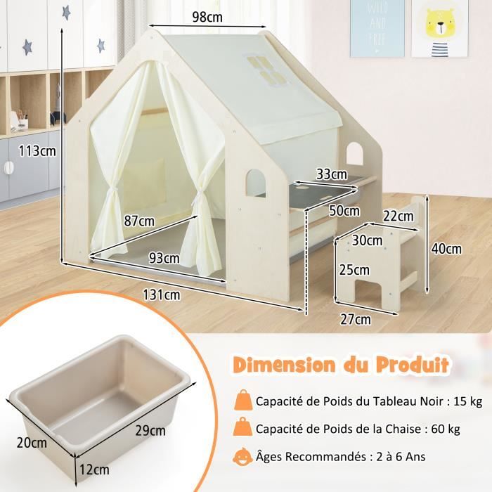 Tente de jeu pour enfant 160 cm - Couleur : - Tente Tipi pour enfant