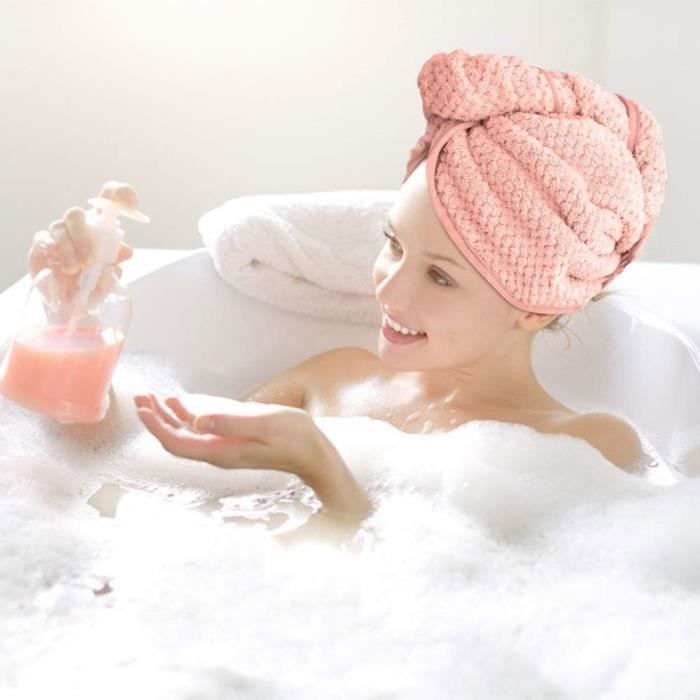 CZZXI Lot de 3 serviettes en microfibre pour cheveux mouillés, turban à