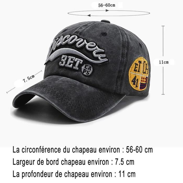 Casquette Baseball Vintage Effet Délavé - 100% Coton, Taille Unique Ajustable - Unisexe Adulte - Neuf Avec étiquettes