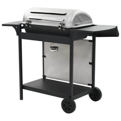 Grill Gaz à Pierre De Lave Royal Catering – 2 Brûleurs 8 KW, Température 50-460°C – Armoire De Rangement, Pro 80x73 Cm
