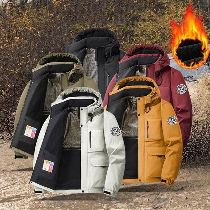 Veste D'Hiver Homme – Capuche, Imperméable Respirante, Coupe Aviateur, Polyester Doux, Idéal Printemps/Automne