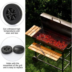 Mosiee 2 Pcs/ensemble Roues De Remplacement Pour Barbecue 170/177Mm 7 Pouces Accessoires De Jardin En Plastique