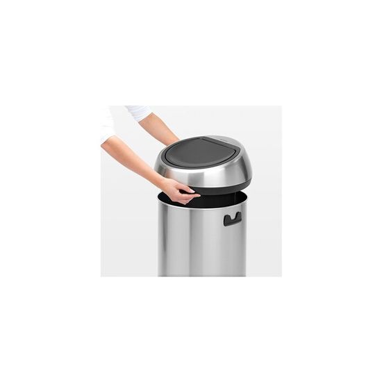 Poubelle Bo Touch Brabantia 60L - Noir - Design Élégant - Fermeture Soft Touch