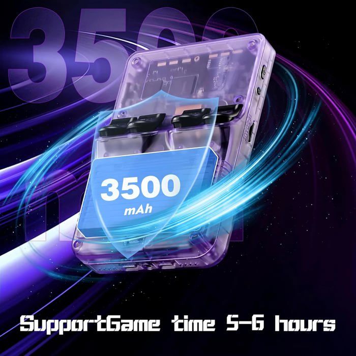 Console de jeu portable R36s - Violet - Open Source - 10000 jeux - 64Go