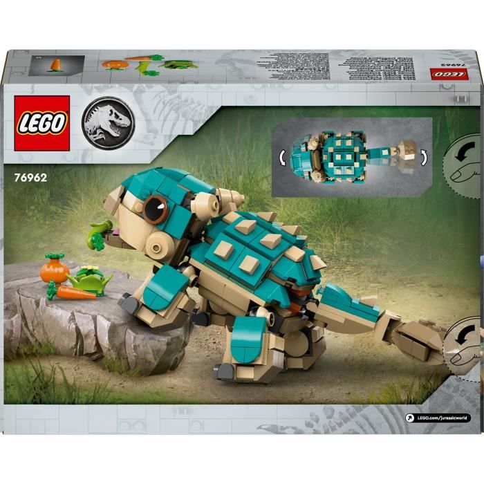 Regardez Jurassic World: la Colo du Crétacé, peluche sonore bébé dinosaure Ankylosaure Bumpy avec rugissem