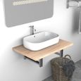 3724Inspiré® Meuble de salle de bain Complete Meuble Colonne WC LUXS Chêne 60x40x16,3 cm Armoire Toilette Mobilier Style scandinave-0