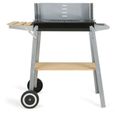 LIVOO Feel good moments - Barbecue charbon finition bois - Gris - Barbecue charbon finition bois-0
