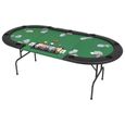 Table de poker pliable DIOCHE pour 9 joueurs 3 plis Ovale Vert-0