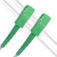 Elfcam® - Câble-Rallonge Fibre Optique {Orange SFR Bouygues} - Jarretière Simplex Monomode SC-APC à SC-APC - Blindage et Conne(0.5)-0