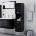 5019MEUBLE FR® Haute Qualité Armoire de salle de bain, Armoire de Toilettes Colonne Rangement contemporain Noir 30x30x130 cm:King Si-0